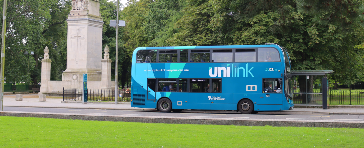 Unilink bus next to the Cenotaph