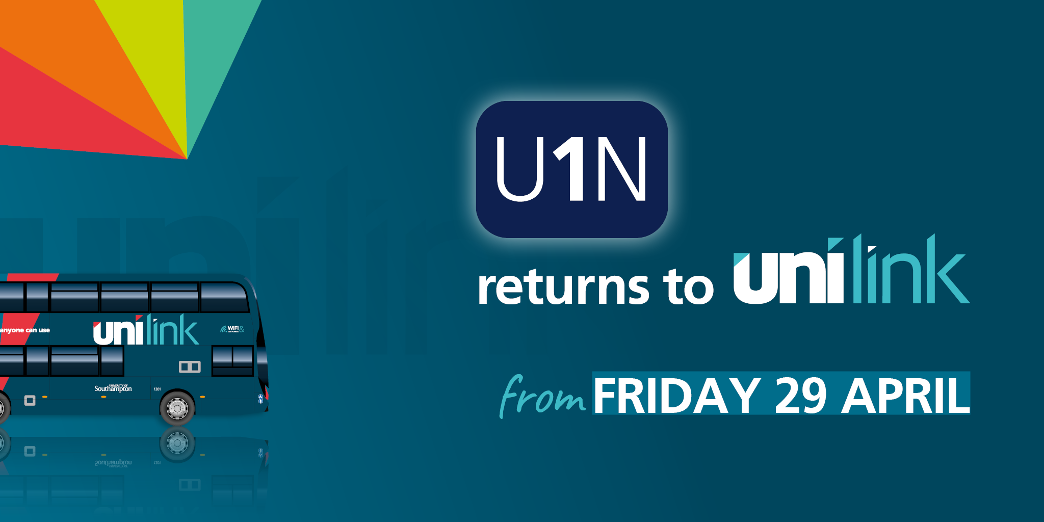 The U1N returns to Unilink from Friday 29th April