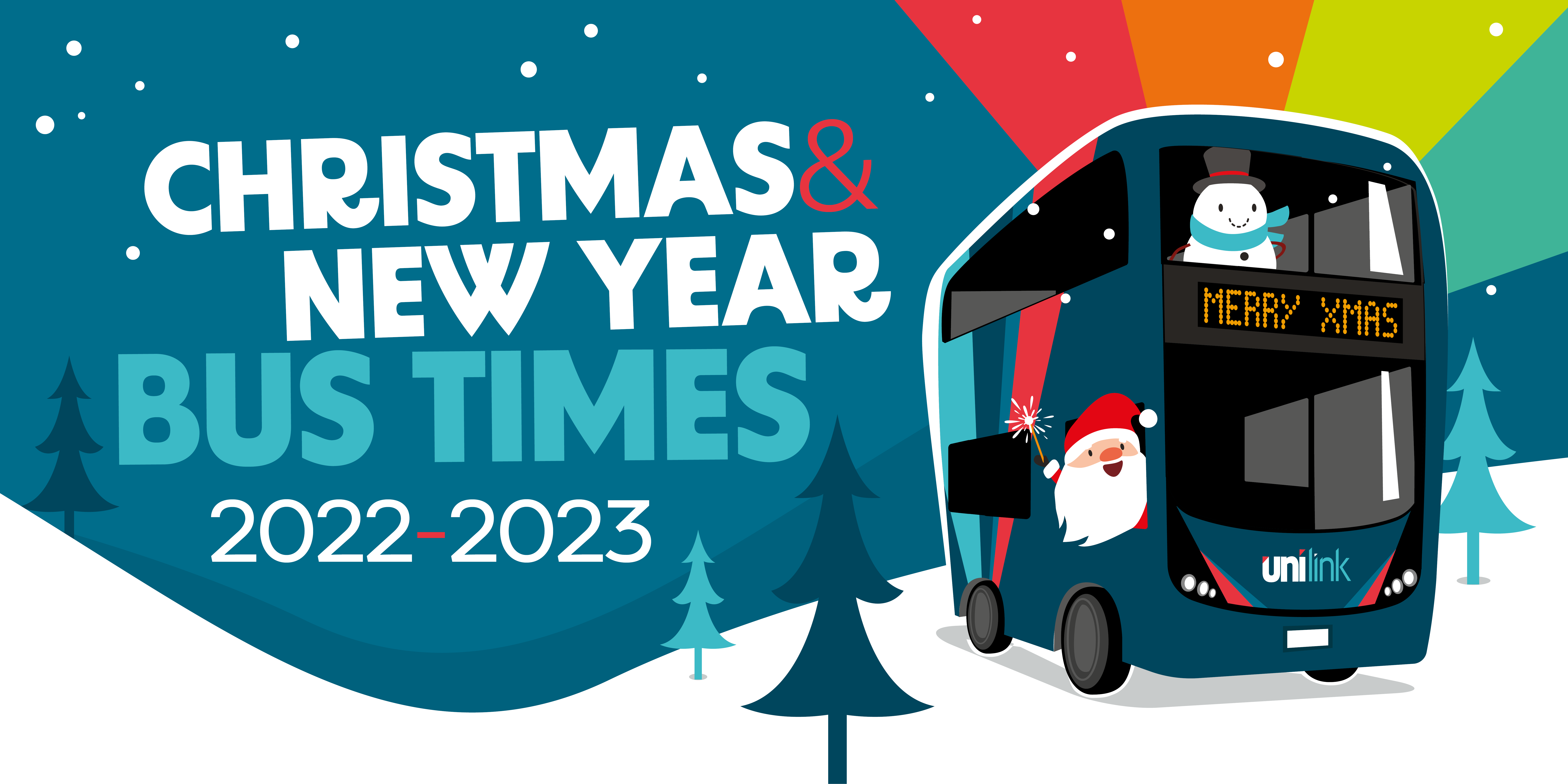 Unilink Christmas & New Year bus times 2022/23