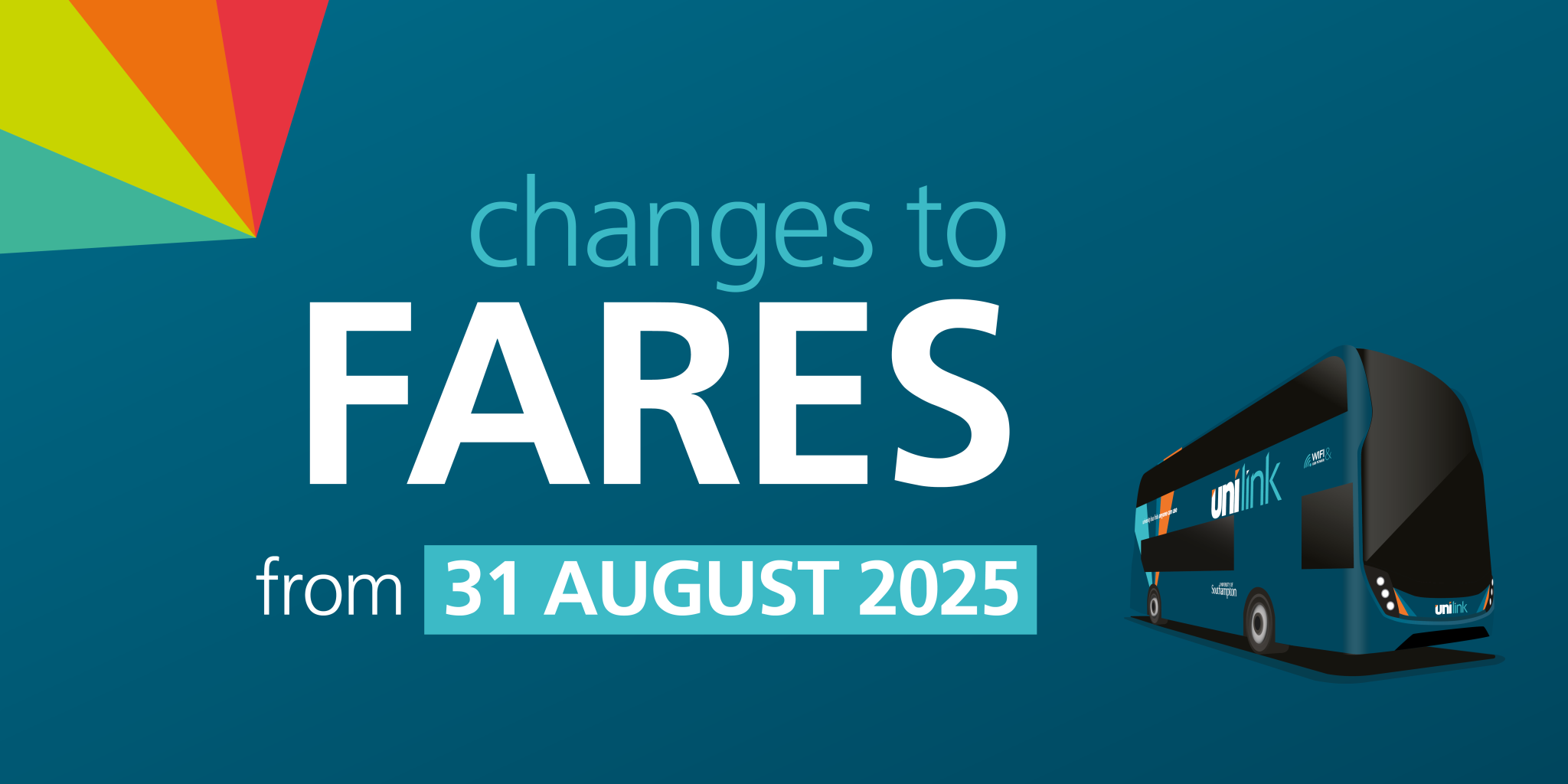 changes to fares from 31 August 2025